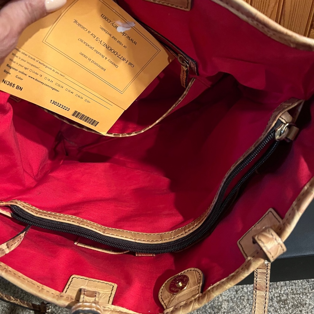 Dooney & Bourke crocodile embossed tote. - Picture 2 of 3